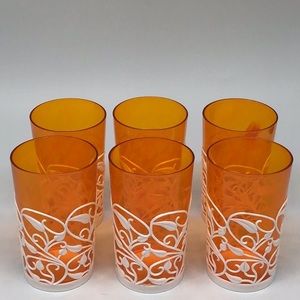 Vintage 70s Plastic Tumblers With Removable Sleeve Covers